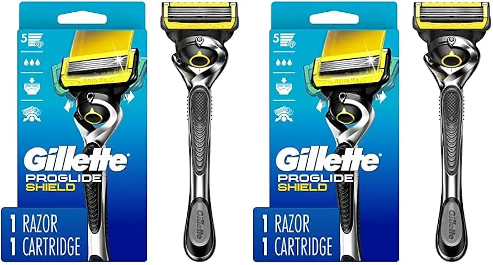 Gillette ProGlide Shield Men’s Razor Handle + 1 Blade Refill, Shields Against Skin Irritation (Packaging May Vary) (Pack of 2)