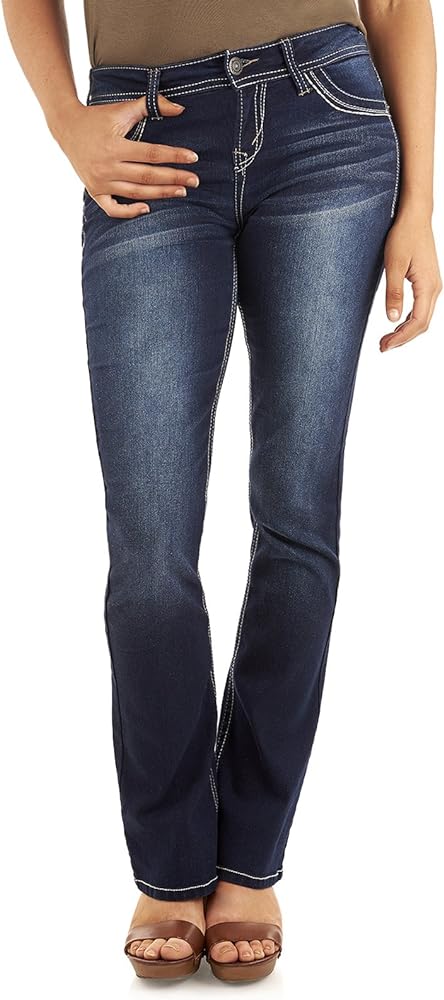 WallFlower Women's Legendary Bootcut Mid-Rise Insta Stretch Juniors Jeans (Standard and Plus)