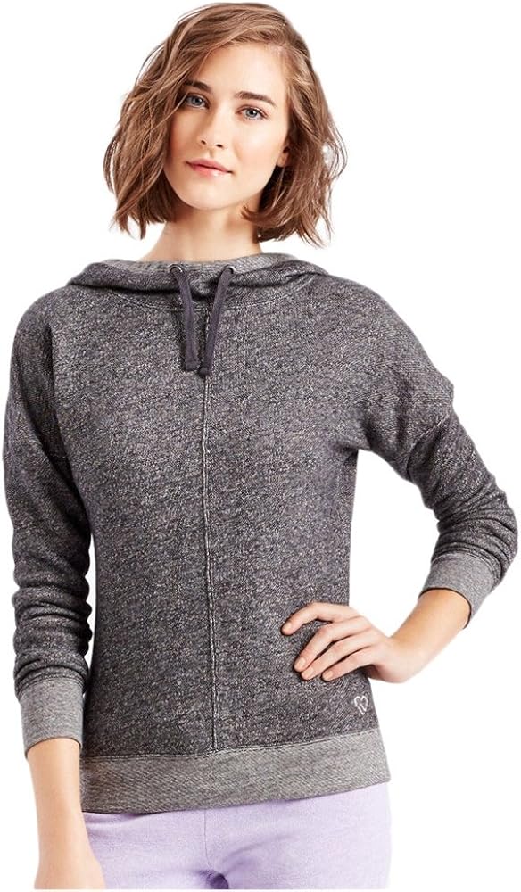 AEROPOSTALE Womens Terry Popover Hoodie Sweatshirt, Black, Large