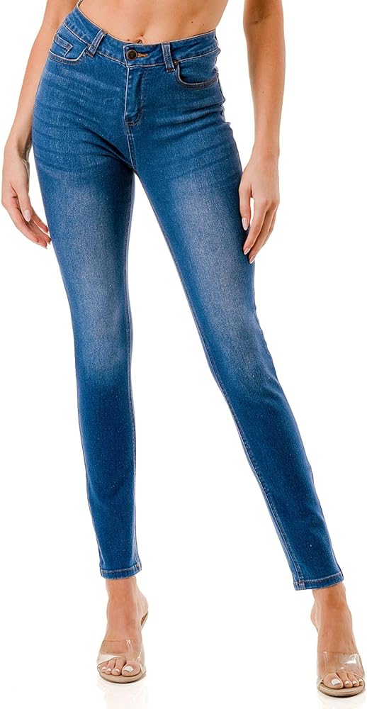 Women's Skinny Denim Jeans - Juniors High Waisted Stretchy Slimming Jeggings