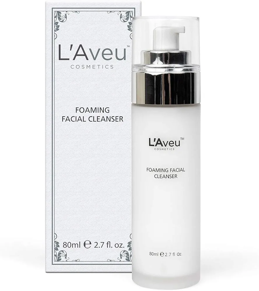 L'Aveu Foaming Facial Cleanser - Facial Cleansing Wash for All Skin Types - Made in Israel with Dead Sea Minerals - 2.7 fl oz