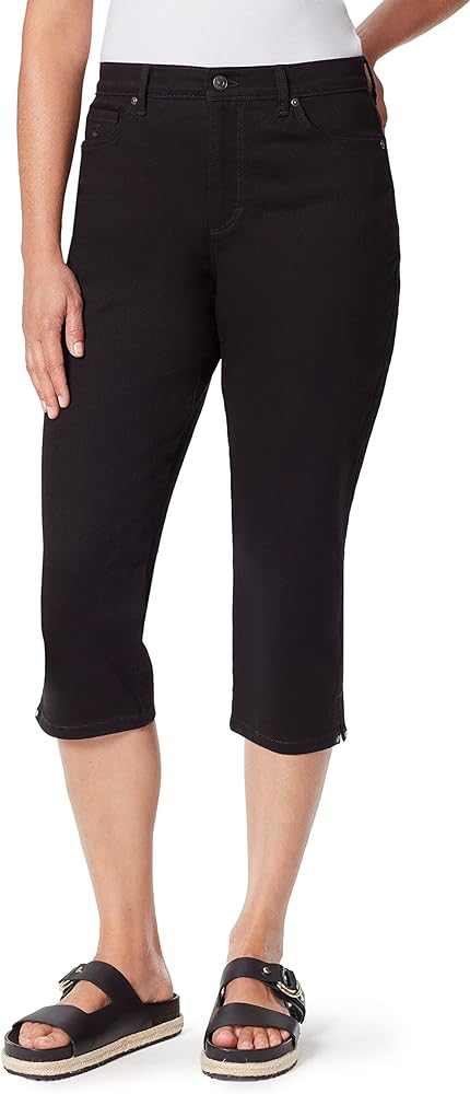 Gloria Vanderbilt womens Amanda Capri Jeans, Black, 10 US