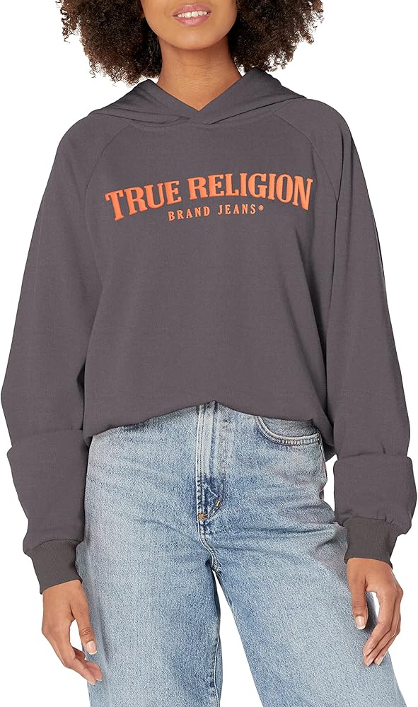 True Religion Women's Arch Logo Boyfriend Hoodie