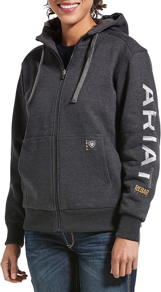 Ariat Women's Charcoal Heather Rebar All-Weather Zip Hoodie Charcoal