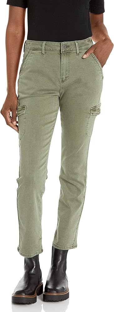 PAIGE Women's Jolie High Rise Slim Pant Ankle Length in Vintage Ivy Green