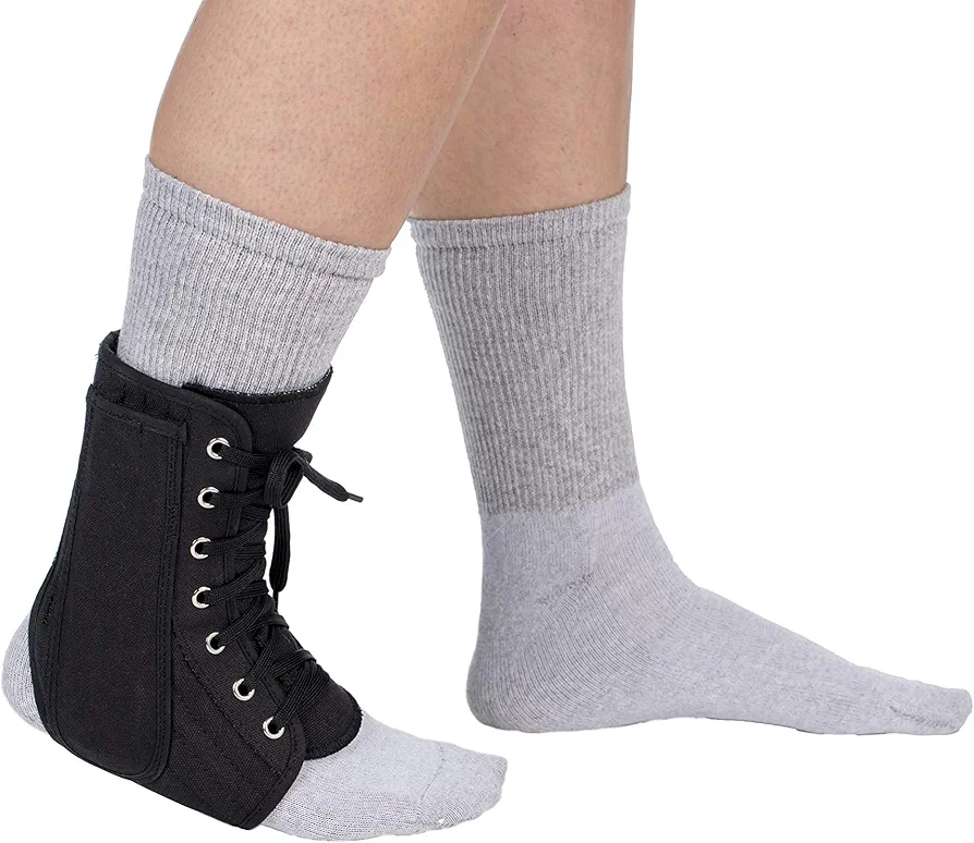 FitPro FPUS8827 Lace Up Ankle Support Brace with Removable Inserts, Large