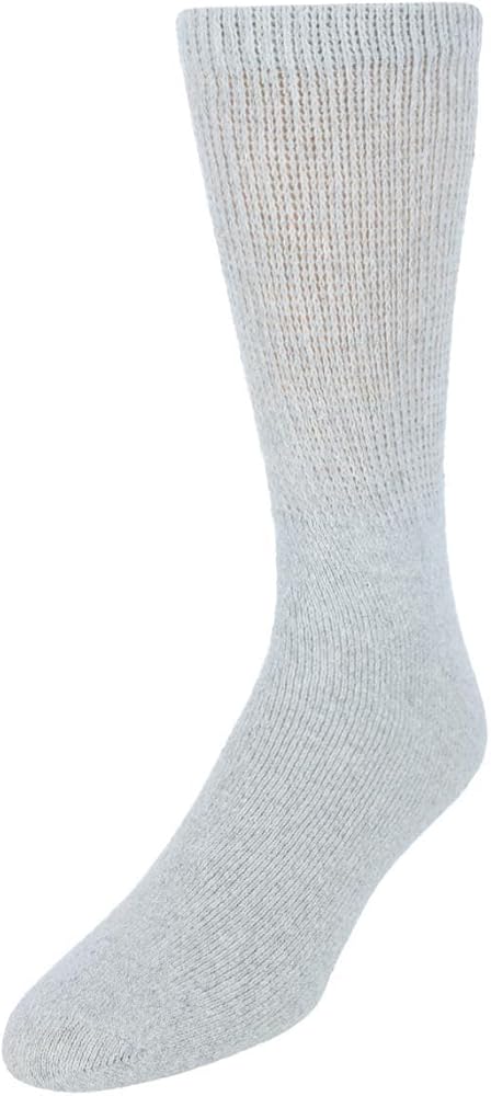 CTM® Men's Big and Tall Diabetic Non-Binding Crew Socks (3 Pack)