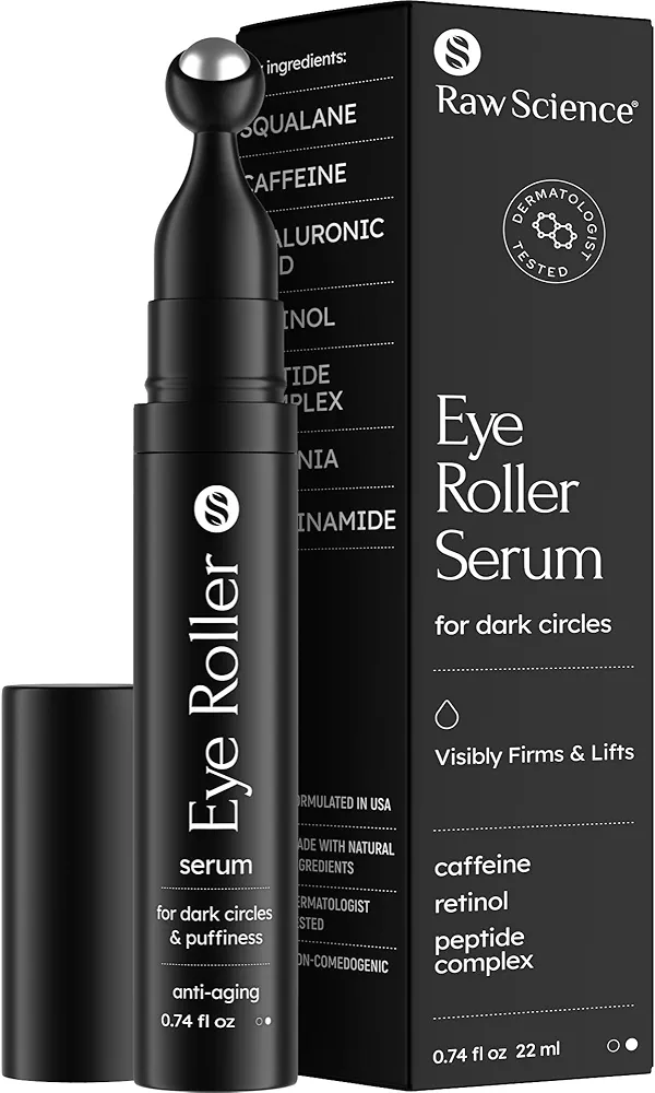 Eye Serum for Puffy Eyes & Dark Circles Treatment, Caffeine, Niacinamide, Hyaluronic Acid, Retinol, Instant Moisturizer instead Eye Cream, Reduces Eye Bags & Puffiness, Skin Care Eye Depuffer, 0.74 OZ