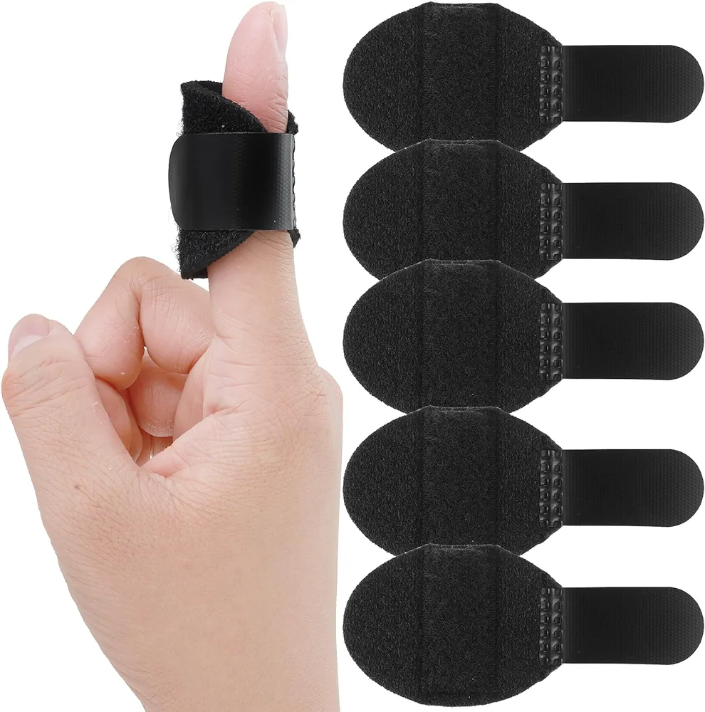 5 Pieces Trigger Finger Splints, Finger Support Brace Finger Stabilizer Kit Trigger Finger Splints Fits for Thumb/Middle/Ring/Index/Pinky Broken Straightening Aarthritis Black