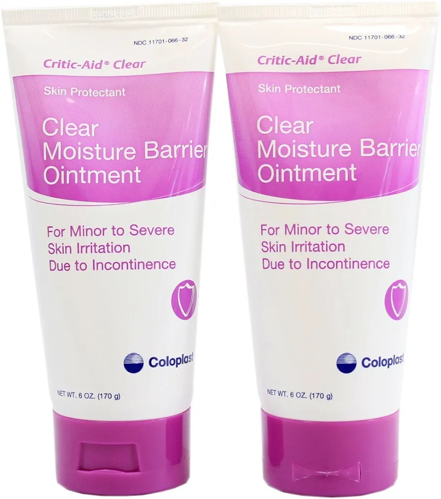 Coloplast Critic-Aid Clear Moisture Barrier Ointment - 6 Ounce Tube - Pack of 2