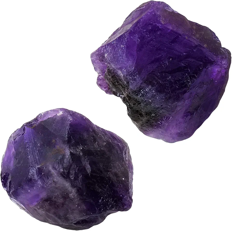 Dream Amethyst Raw Crystals 2PCS Natural Rough Rocks Healing Crystal and Stones DIY Raw Stones Meditation Fountain Garden Home Decor