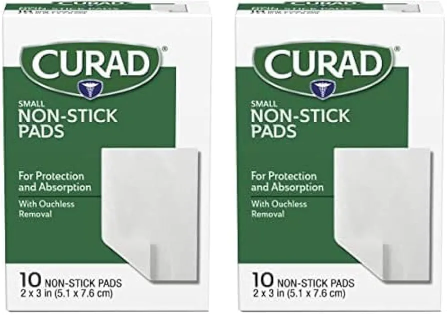 Curad Non-Stick Pads, 2 X 3 Inches, 10 Count (Pack of 2)