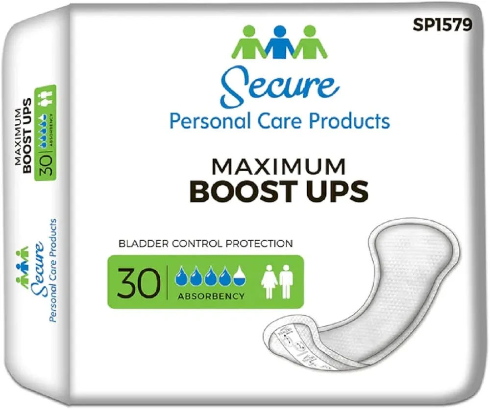 Secure Personal Care Booster Pad 13.8 Inch Length Heavy Absorbency Bag of 30