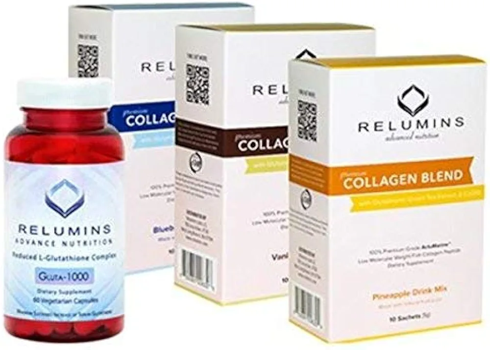 Relumins Premium Collagen and Glutathione. Feel Good - Look Good Set (Vanilla)