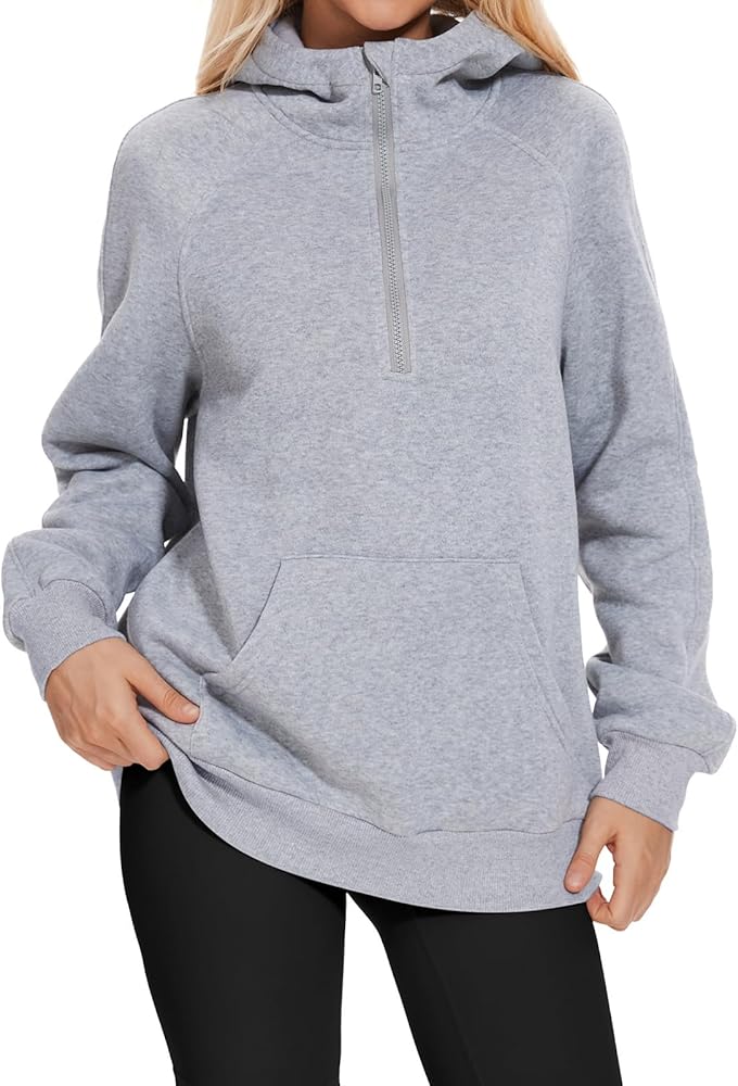 Womens Hoodies Half Zip Sweatshirts for Womens Fall Fashion Outfits Y2K 2024 Winter Clothes