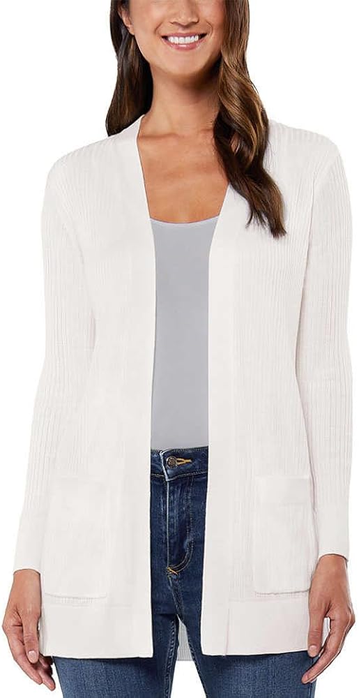 Matty M Women's The Summer Ribbed Cardigan Sweater, Vellum