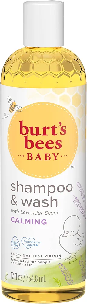 Burt's Bees Baby Calming Shampoo and Wash with Lavender, Tear-Free, 12 Fluid Ounces