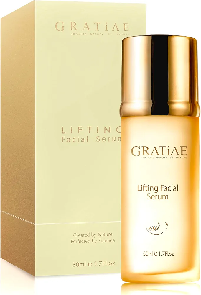 Gratiae organic lifting facial serum, Vitamin C serum, skin care, vitamin E oil, retinol, anti aging serum, face moisturizer, vitamin C serum for face, 1.7 Fl.oz