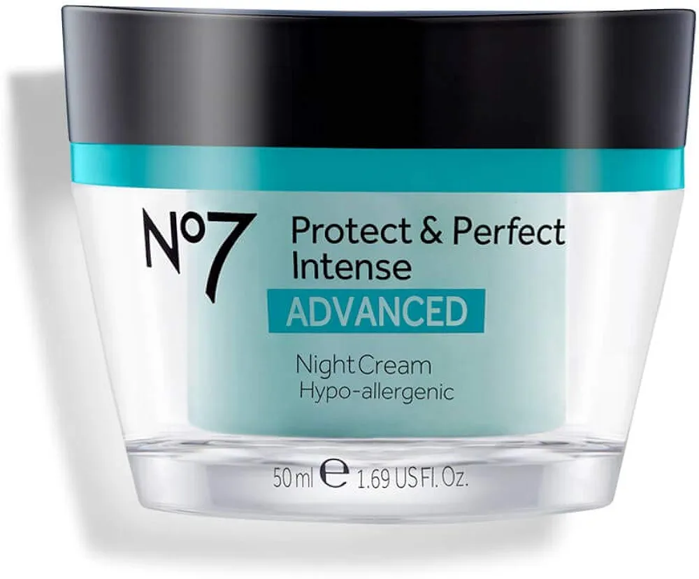 Boots No7 Protect & Perfect Intense Almond Scented Night Cream - 1.69 Fl Oz - Gluten-Free, Hypoallergenic, Anti-Aging, SPF 15