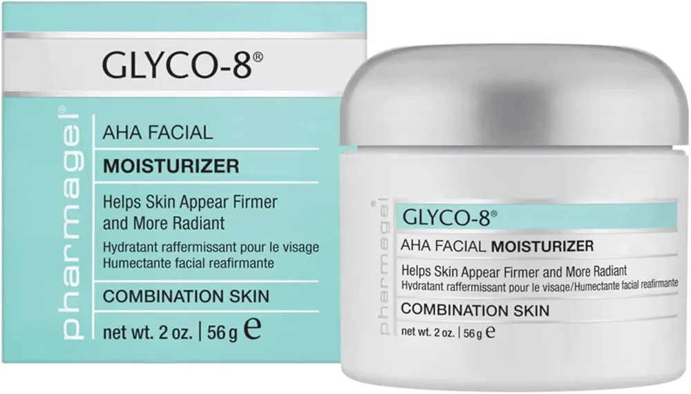 Pharmagel Glyco-8 Facial Firming Moisturizer for Combination Skin | Deeply Hydrating Daily Facial Moisturizer for Fine Lines and Wrinkles - 2 oz.