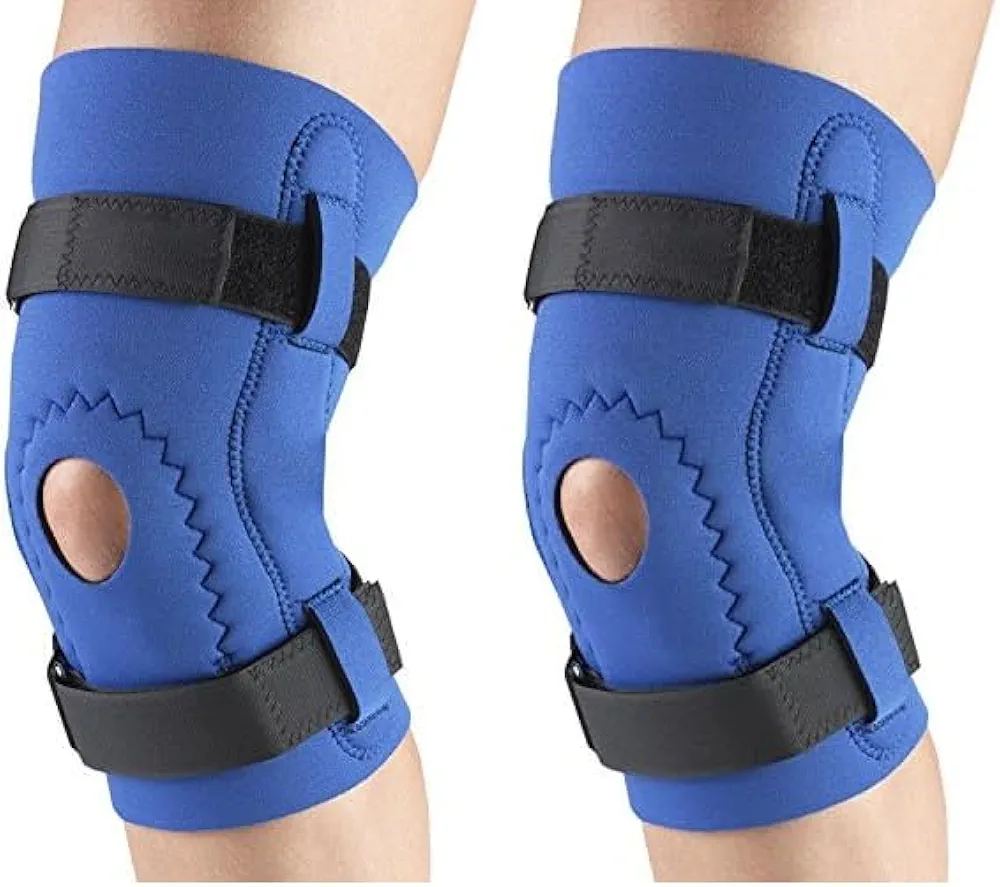 OTC Neoprene Knee Brace with Hinged Bars Hor-Shu Pad, Blue, X-Large (Pack of 2)