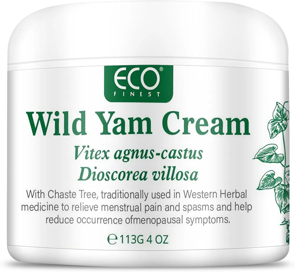 Wild Yam Cream for Hormone Balance, Organic Yam Cream with Chasteberry, Aloe & Vitamin E for Menopause Relief, Soothes Night Sweats & Hot Flashes, Eases Mood Swings (4 OZ)