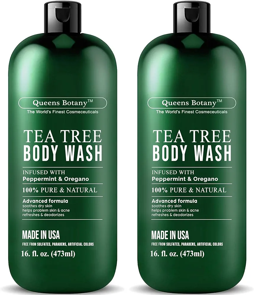 Antibacterial Tea Tree Oil Body Wash For Men & Women - (2 Pack X 16oz) Remedy Soap Extra Strength - Helps Treat Acne, Athletes foot, Eczema, Toenail Fungus & Jock Itch & Ringworm - For All Skin Types