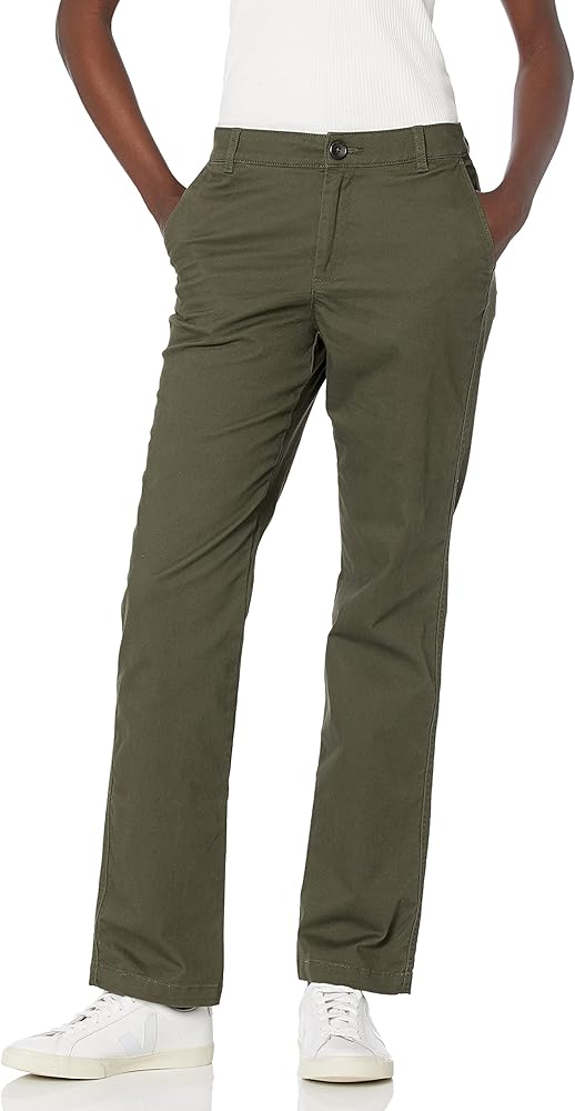 Amazon Essentials Women's Classic Straight-Fit Stretch Twill Chino Pant