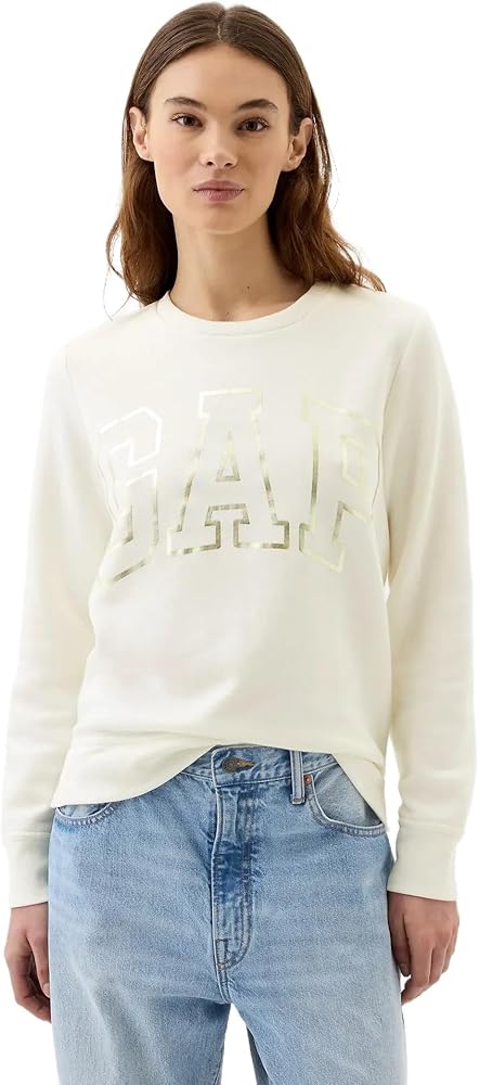 GAP Women's Pull-on Logo Crew Sweatshirt