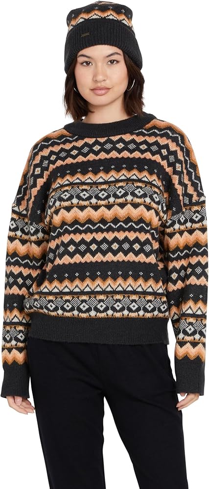 Volcom Women's Not Fairisle Oversized Crew Neck Sweater