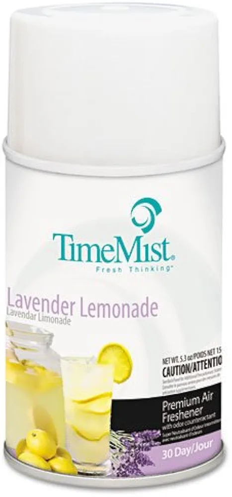 TimeMist Metered Fragrance Dispenser Refill, Aerosol, Lavender Lemonade, 5.3 oz - 12 aerosol cans of air freshener.