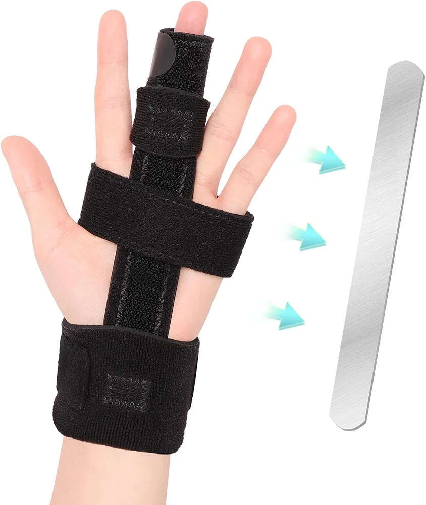 Trigger Finger Splint, Finger Splints for Trigger Finger, Broken Finger, Metacarpal Finger Splint Hand Brace, Adjustable Trigger Finger Brace for Index, Middle, Ring, Pinky Finger Splint(L/XL)