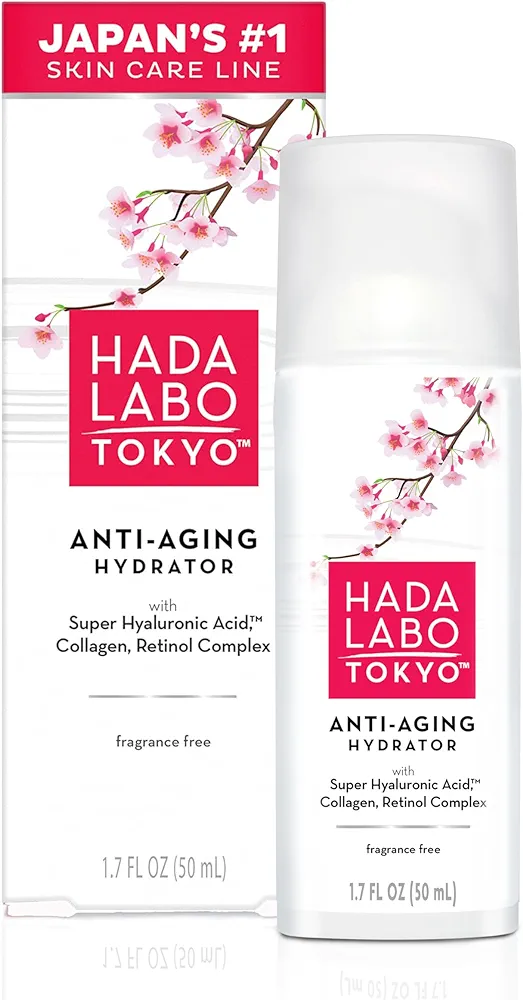 Hada Labo Tokyo Anti-Aging Hydrator Face Serum, with Super Hyaluronic Acid, Collagen & Retinol Complex to Reduce Signs of Aging, Increase Skin Elasticity & Reduce Fine Lines & Wrinkles, 1.7 fl oz