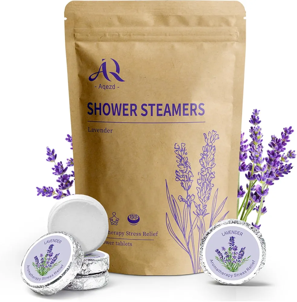 Shower Steamers Aromatherapy - 12 Pack Shower Bombs with Lavender Scent Shower Steamer with Natural Ingredients Essential Oil for Stress Relief, Birthday Gifts for Friends and Wife Stress Relief