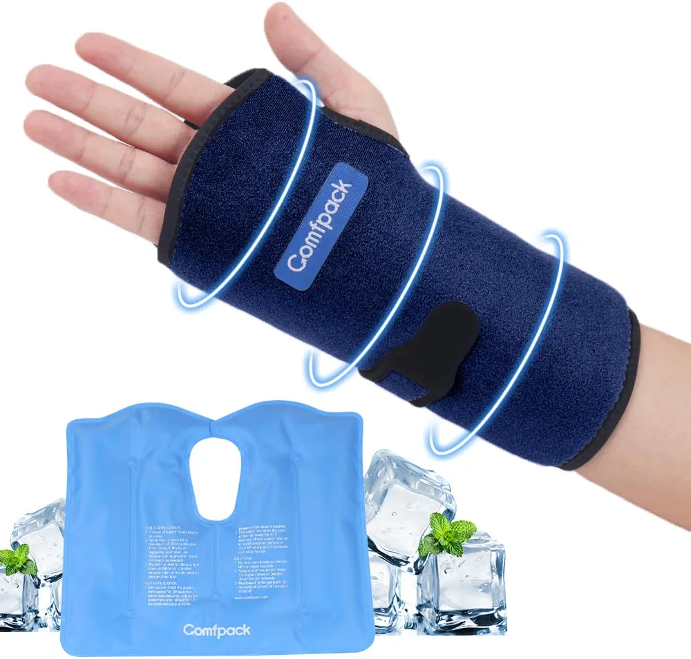 Wrist Ice Pack for Carpal Tunnel, Reusable Hot Cold Therapy Hand Ice Pack Wrap Wrist Ice Brace for Hand Surgery, Rheumatoid, Tendinitis, Swelling, Injuries, Pain Relief