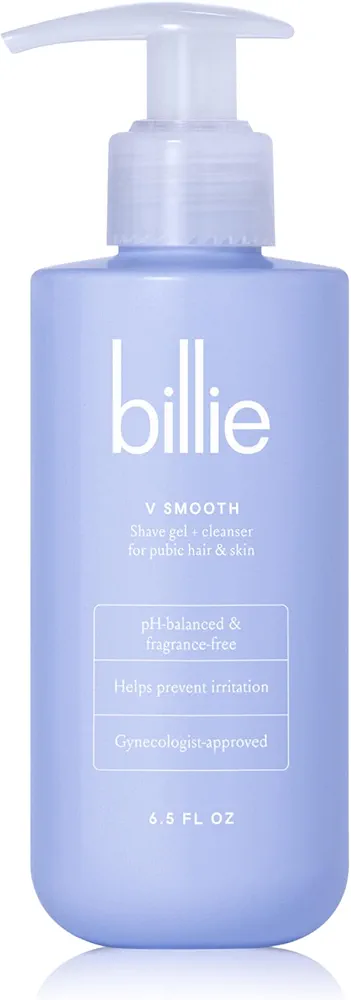 Billie - V Smooth - Shave Gel + Cleanser for Pubic Hair & Skin - pH-Balanced - Fragrance-Free - Gynecologist-Approved - 6.5 oz.