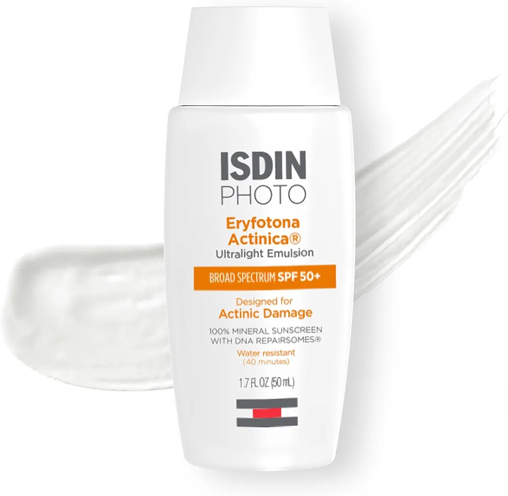 ISDIN Eryfotona Actinica Zinc Oxide and 100% Mineral Sunscreen Broad Spectrum SPF 50+, No White Cast, Suitable for Sensitive Skin