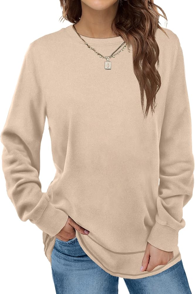 Dofaoo Sweatshirts for Women Crewneck Long Sleeve Shirts Tunic Tops for Leggings Fall Fashion