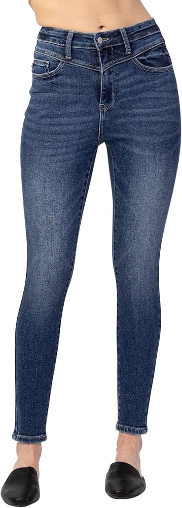 Judy Blue Women's High-Rise Western Front Yoke Skinny Jeans