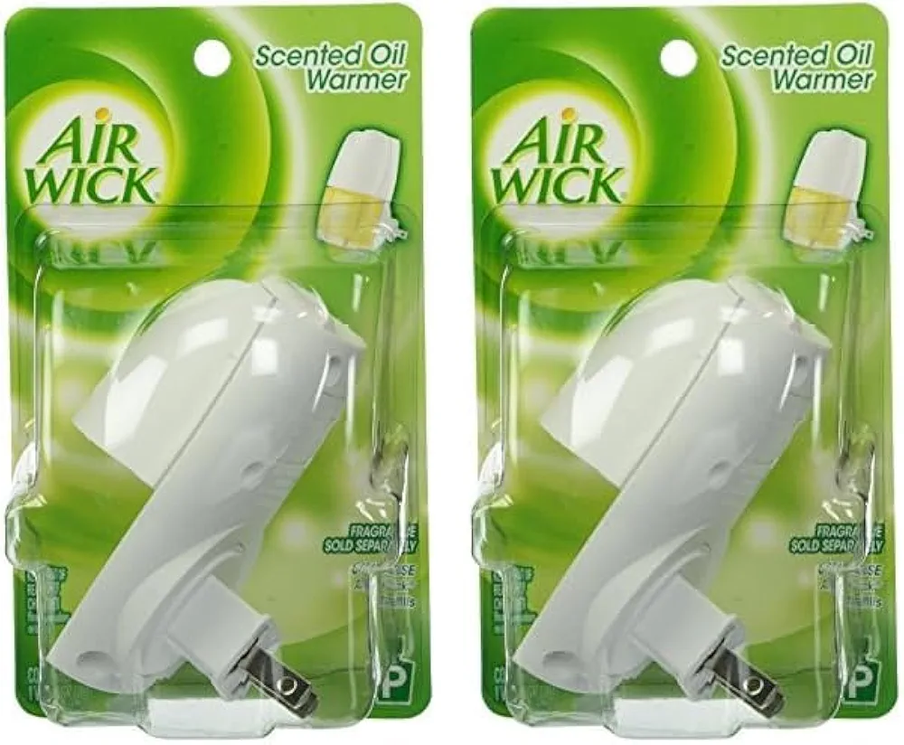 Air Wick plug in Scented Oil Warmer, White, 1 Count, Essential Oils, Air Freshener (Pack of 2)