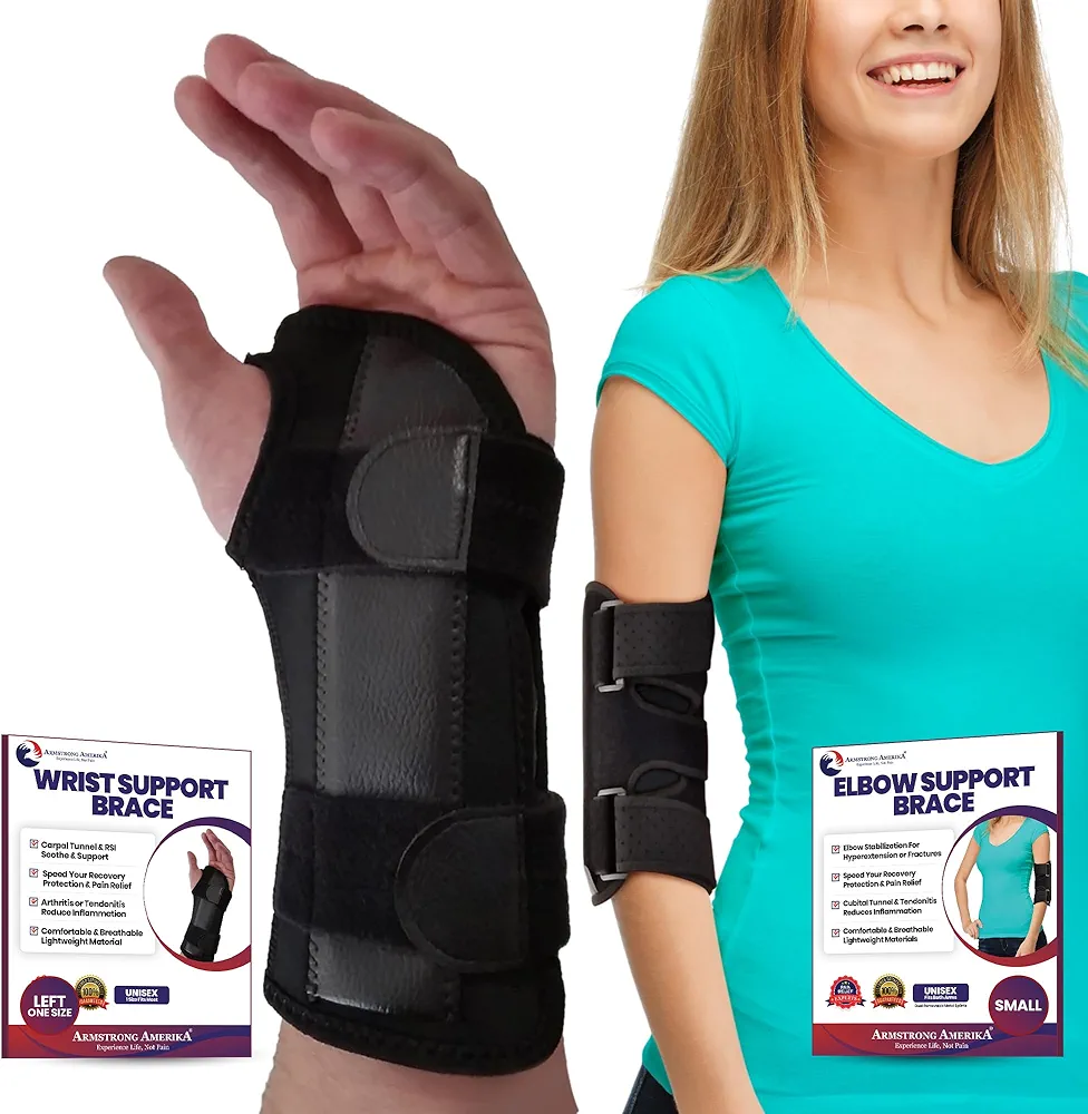 ARMSTRONG AMERICA Wrist Brace For Carpal Tunnel Left Hand + Elbow Brace Small