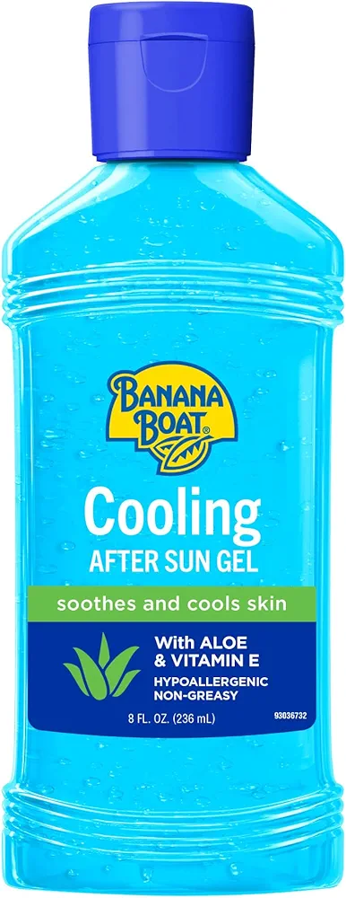 Banana Boat Cooling After Sun Gel, 8oz | Aloe Vera and Vitamin E Gel, After Sun Care Cooling Gel, Aloe Vera Gel for Sunburn Relief, 8oz