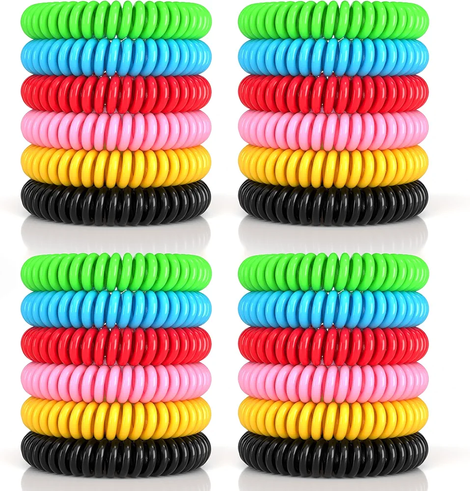 50 Pack Mosquito Repellent Bracelets, DEET-Free Mosquito Bands for Adults and Kids, Individually Wrapped Repellent Wristbands for Outdoor Camping Fishing Traveling