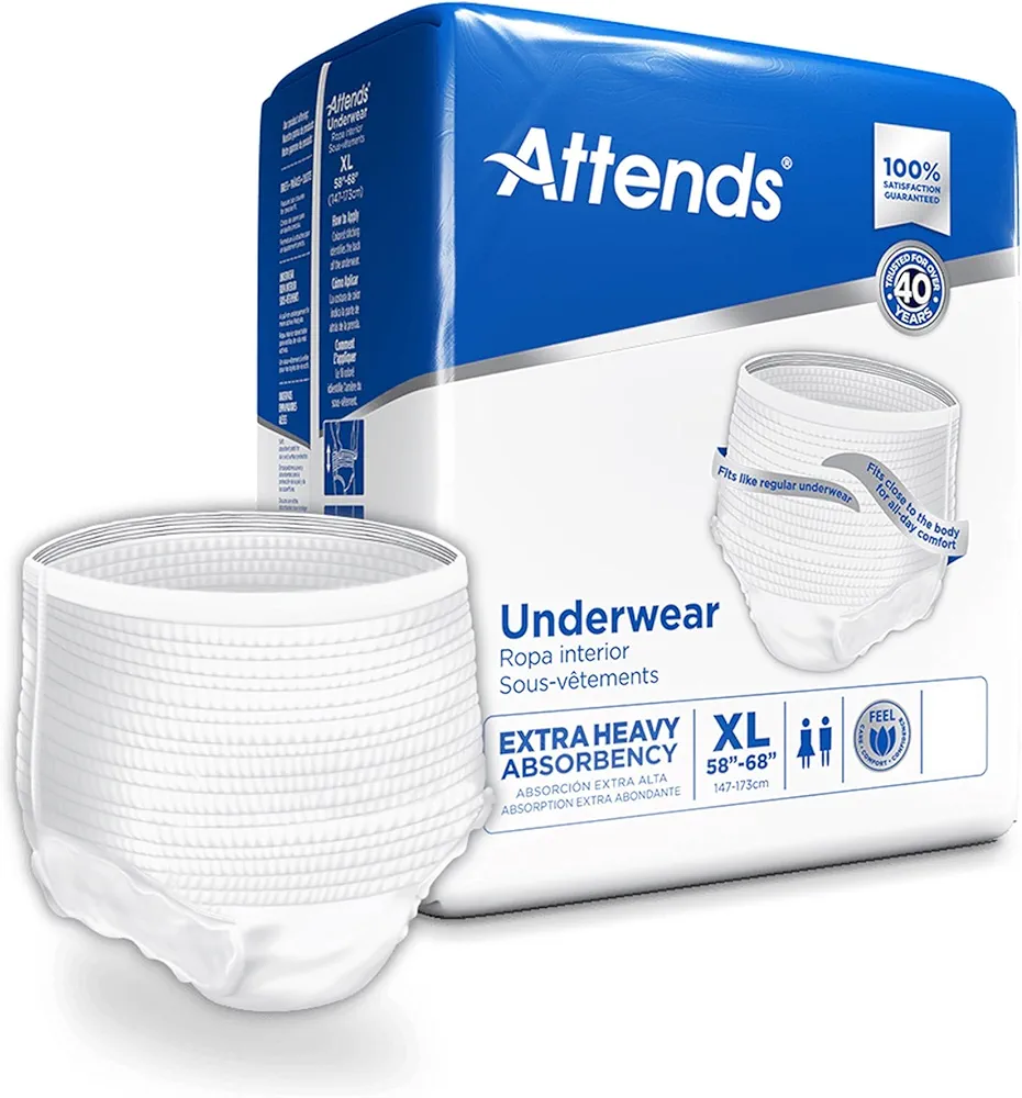 Attends Care Disposable Underwear Pull On with Tear Away Seams X-Large, APV40100, 25 Ct