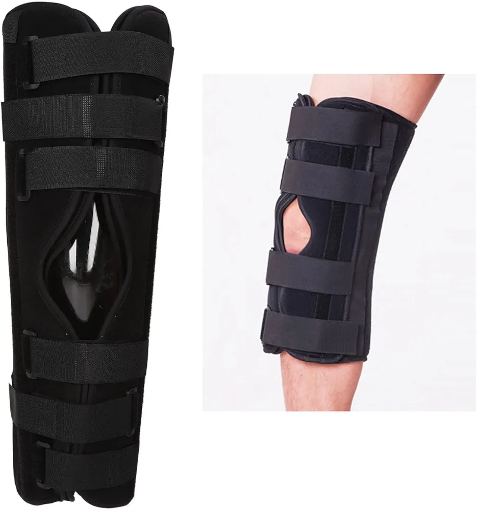 Knee Braces, 3 Panel Adjustable Knee Leg Splint Pain Reduce Speed Recovery Knee Leg Immobilizer for Sprains Dislocations Injuries (XXL)