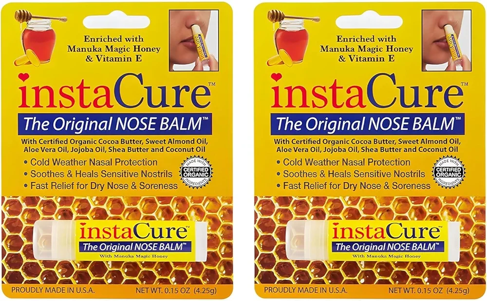 Original Nose Balm. Fast Relief for Cracked Dry & Sore Noses with Raw Manuka Honey Vitamin E Shea Butter Aloe Vera Oil. Heals Dog’s Dry Cracked Nose (2 Pack)