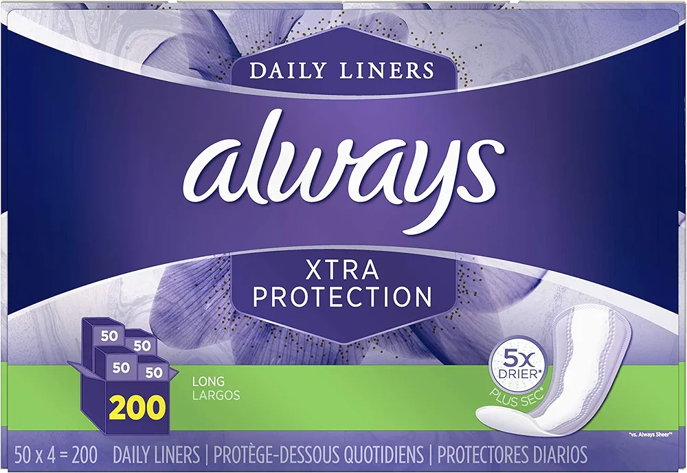 Always 57115 Extra Protection Pantiliners - 200 Count