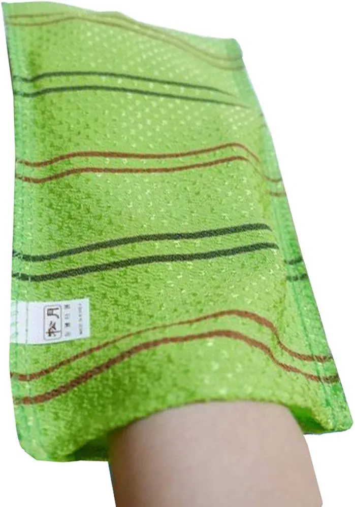 10 Pack SongWol Korean Beauty Skin Large Exfoliating Bath Shower Towel Gloves Scrub Wash Clothes Made in Korea Green