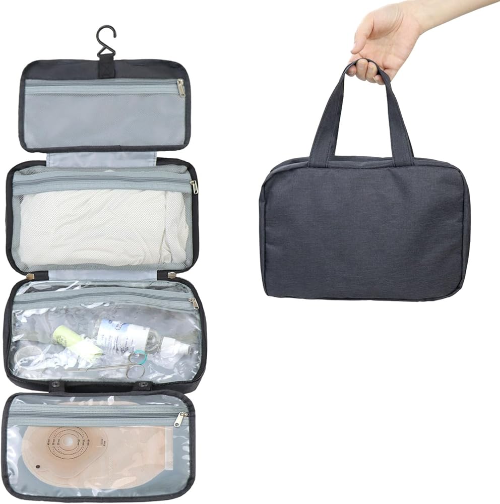 Ostomy Accessory Storage Bag Ostomy Travel Bag Hanging Toiletry Bag Ostomy Supplies Organizer for Ostomy Colostomy Ileostomy