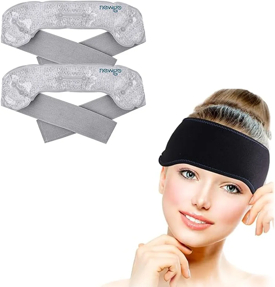 NEWGO Bundle of Head Ice Pack and Head Ice Pack Black